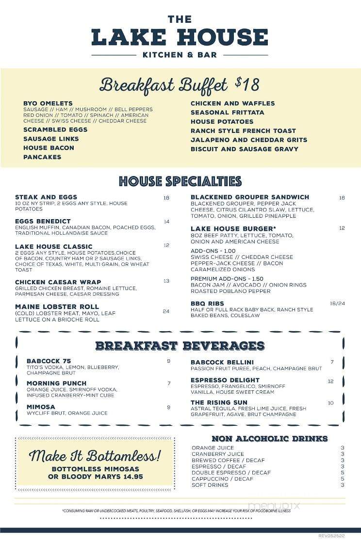 The Lake House Kitchen & Bar - Punta Gorda, FL menu_pic