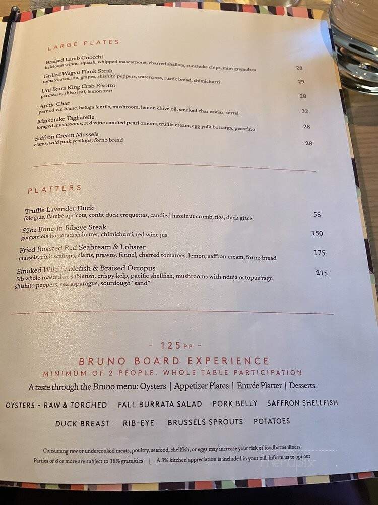 Bruno - Richmond, BC menu_pic
