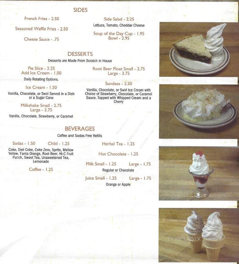 Country Store Cafe - Newburg, PA menu_pic