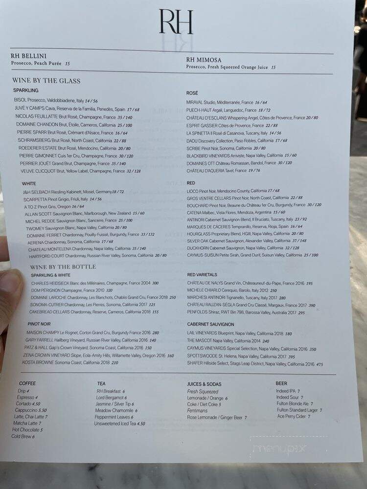 RH Rooftop Restaurant - Edina, MN menu_pic