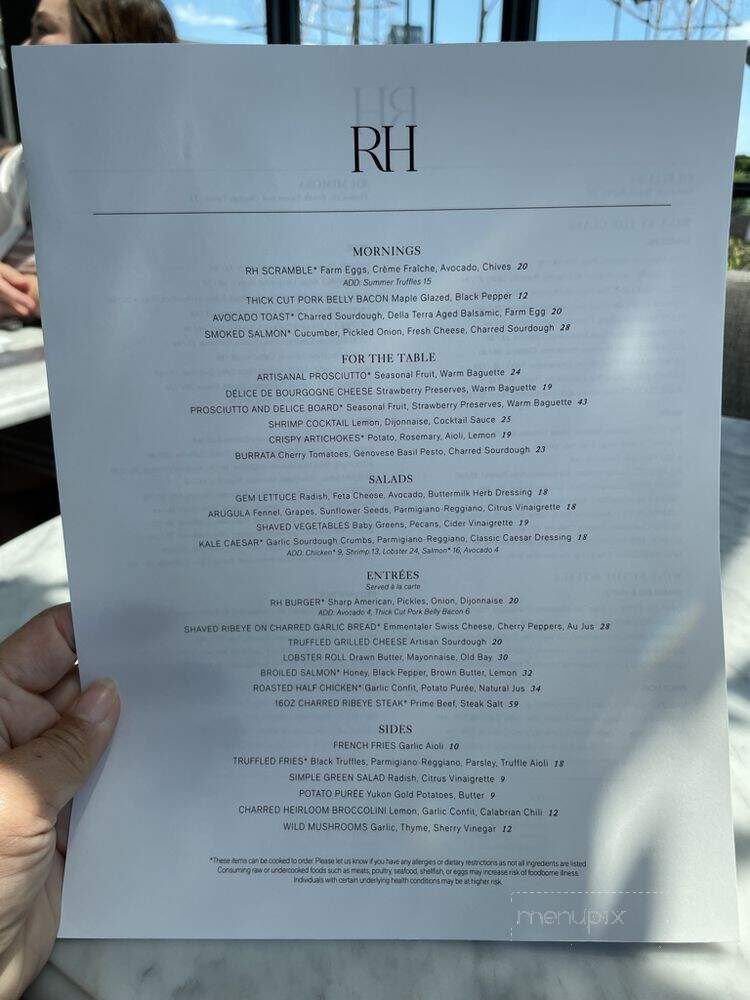 RH Rooftop Restaurant - Edina, MN menu_pic