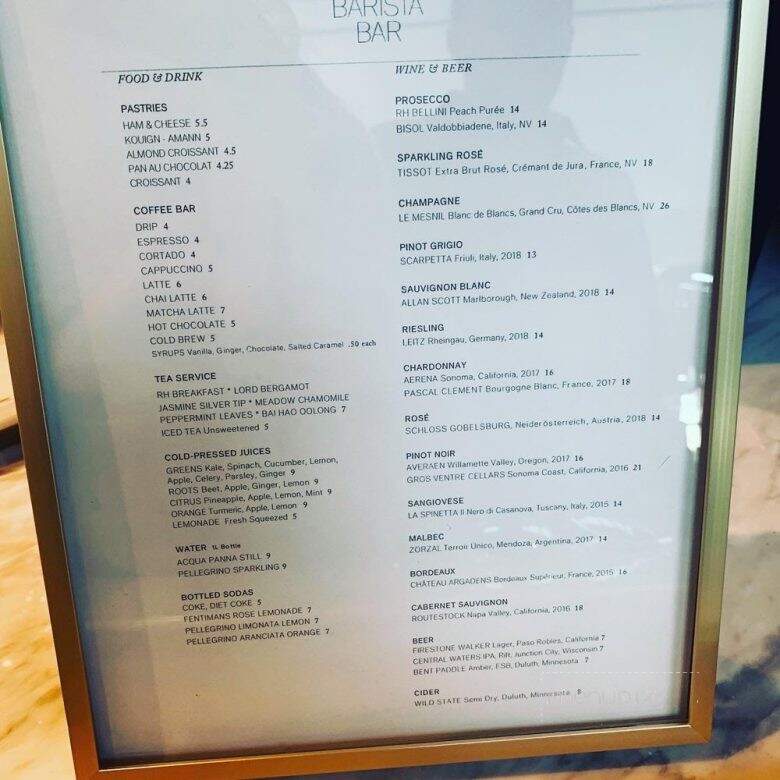 RH Rooftop Restaurant - Edina, MN menu_pic