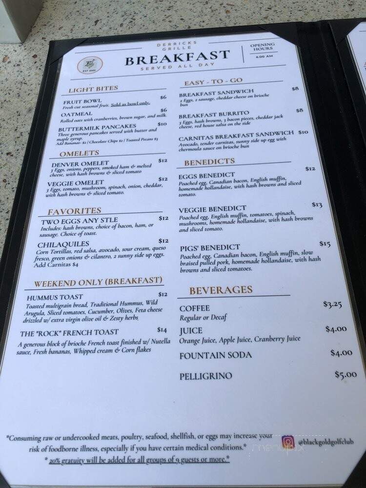 Derricks - Yorba Linda, CA menu_pic