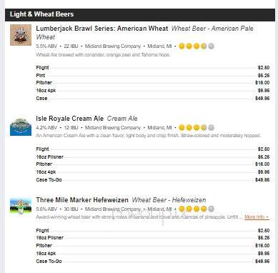 Midland Brewing Company - Midland, MI menu_pic