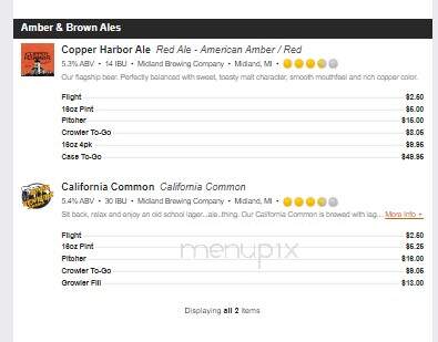 Midland Brewing Company - Midland, MI menu_pic