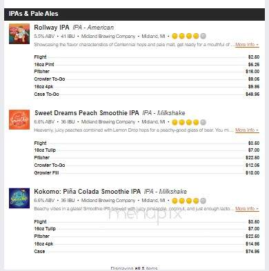 Midland Brewing Company - Midland, MI menu_pic