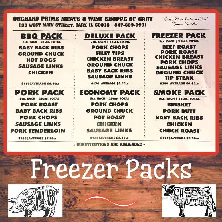 Orchard Prime Meats & Wine Shoppe - Cary, IL menu_pic