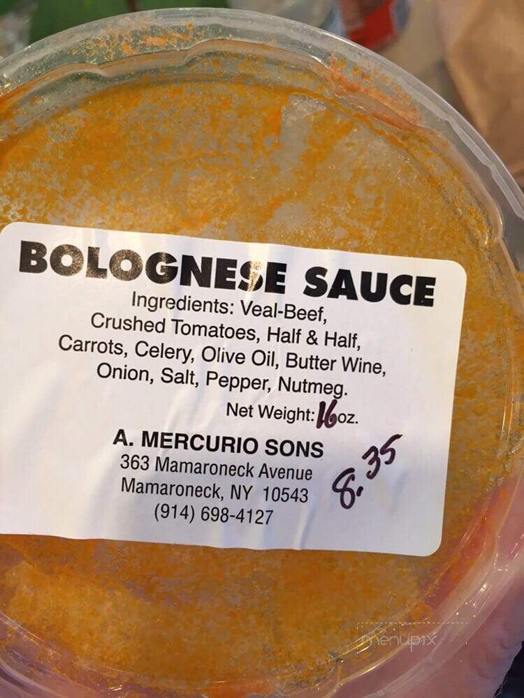 A Mercurio Sons - Mamaroneck, NY menu_pic