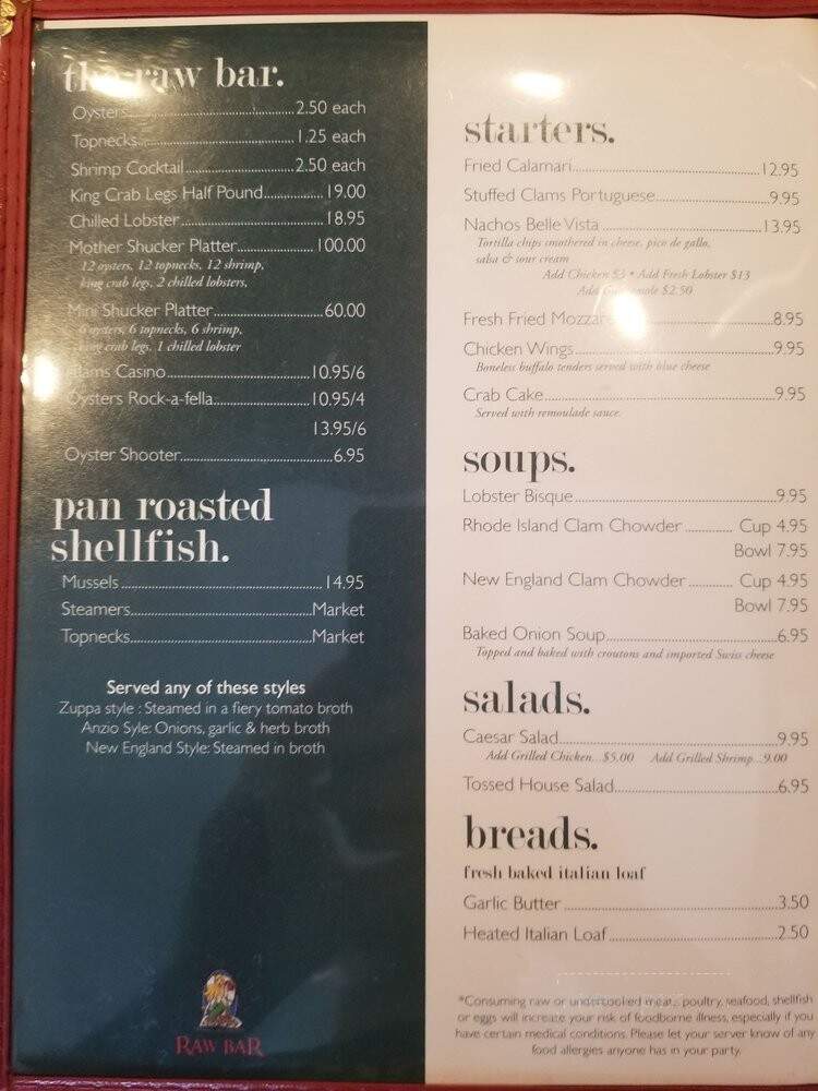 Benjamin's Restaurant and Raw Bar - Newport, RI menu_pic