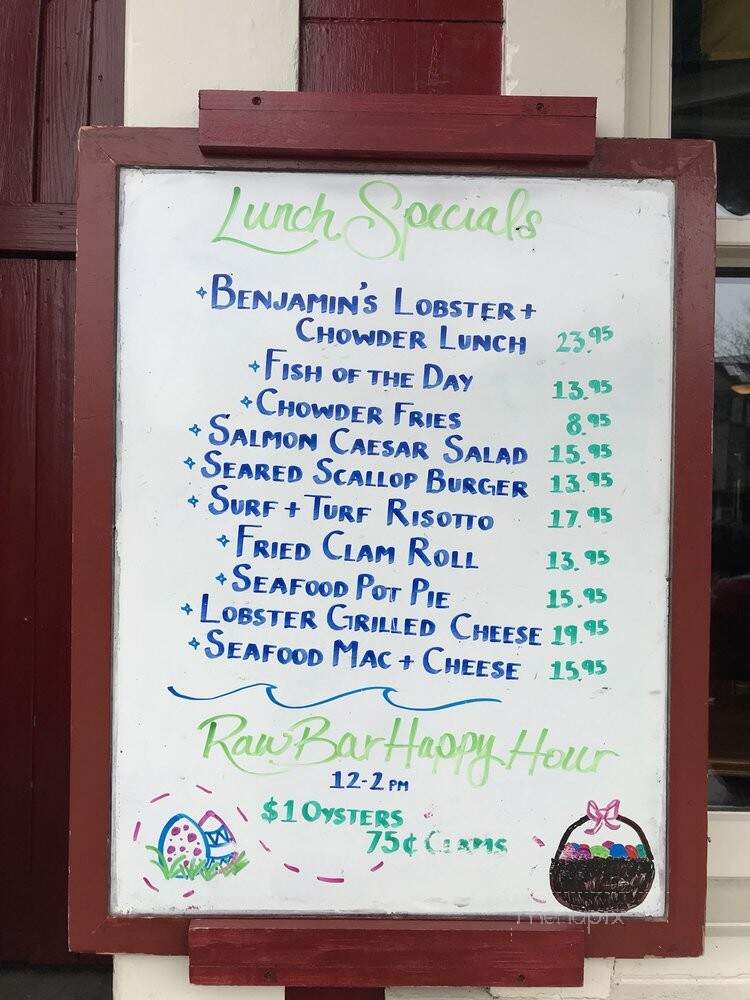 Benjamin's Restaurant and Raw Bar - Newport, RI menu_pic