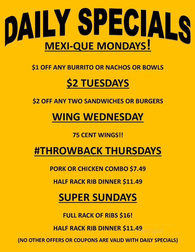 Jimmy's Backyard BBQ - Carrollton, OH menu_pic