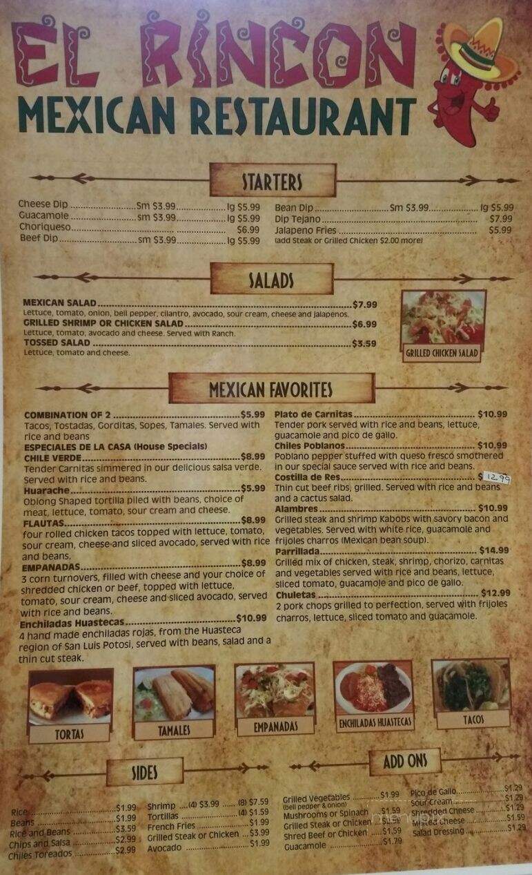 El Rincon Mexican Restaurant - Douglas, GA menu_pic