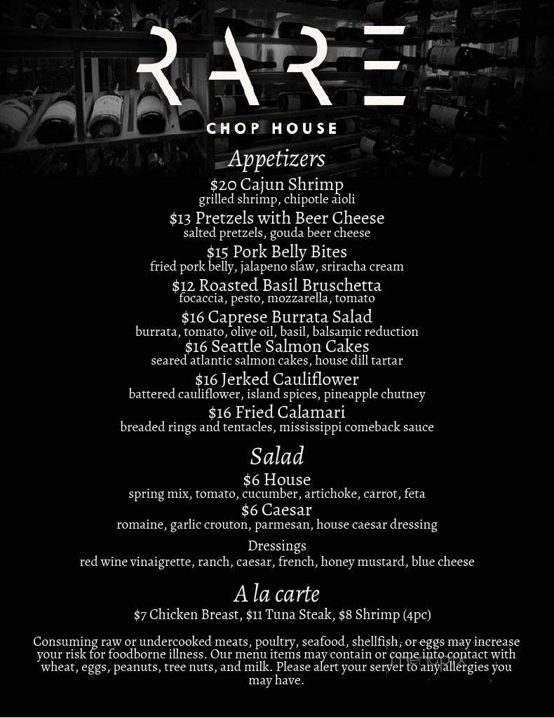 Rare Chop House - Mount Vernon, IL menu_pic