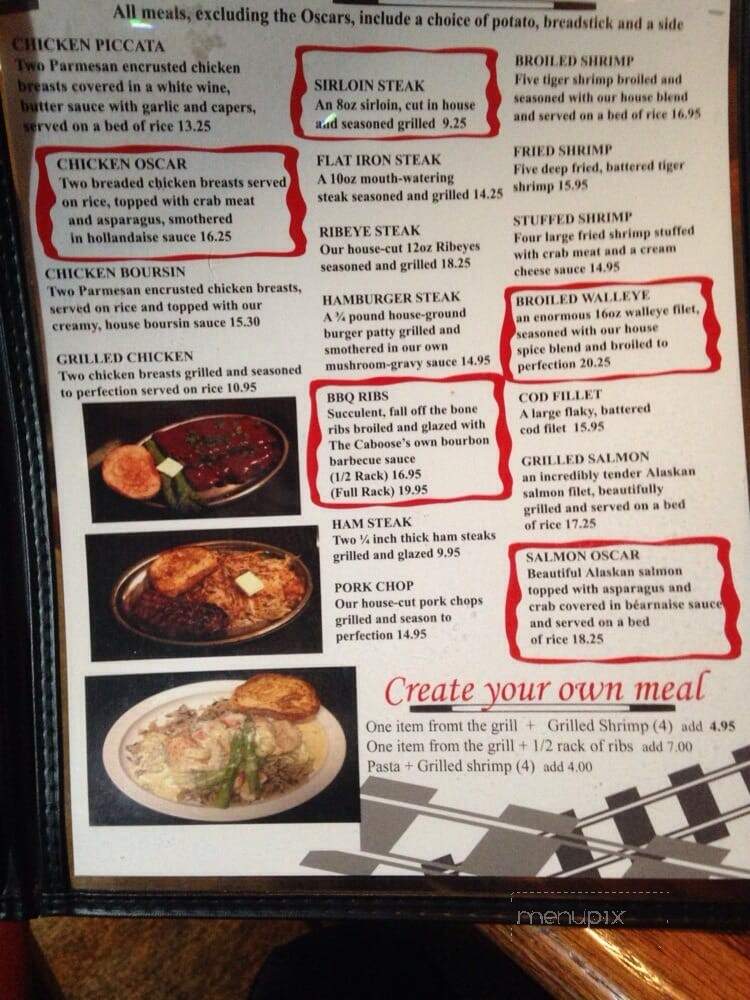 The Caboose - Tracy, MN menu_pic