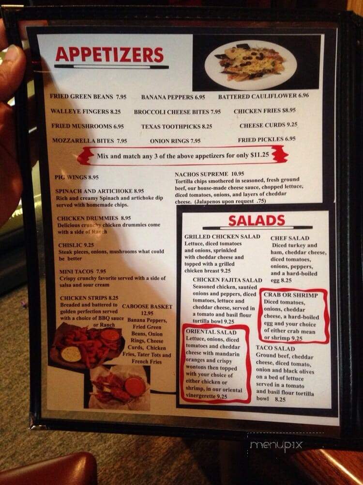 The Caboose - Tracy, MN menu_pic