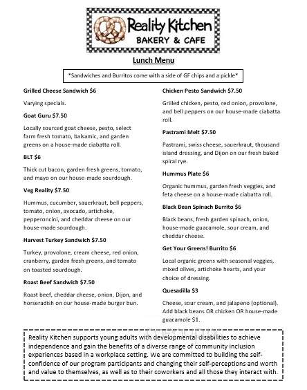 Reality Kitchen - Eugene, OR menu_pic