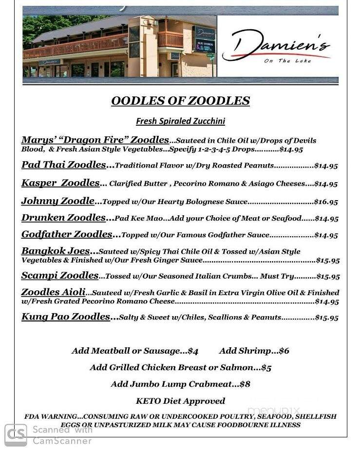 Damien’s On The Lake - Harveys Lake, PA menu_pic