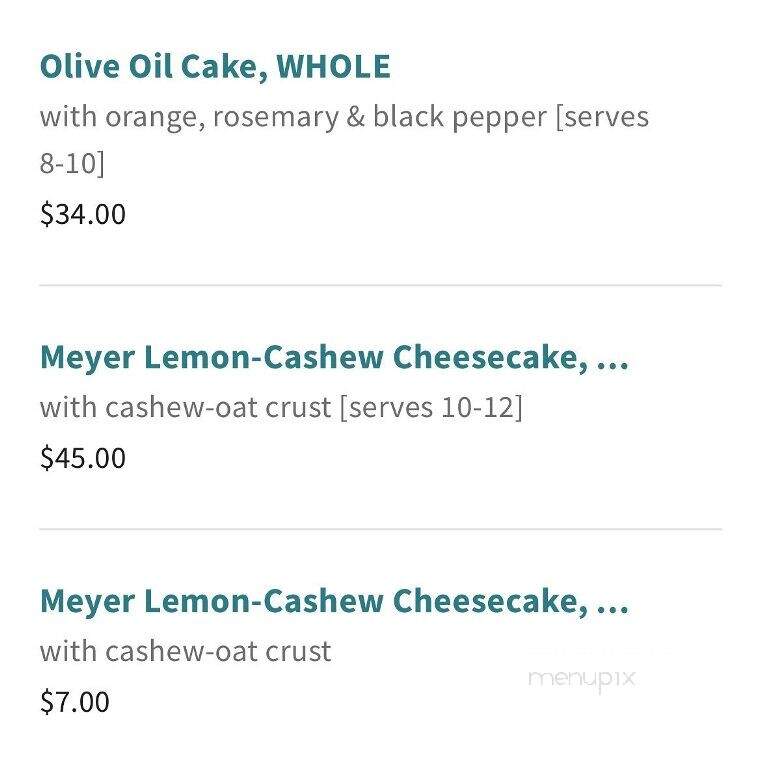 Sprig and Vine - New Hope, PA menu_pic