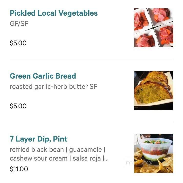 Sprig and Vine - New Hope, PA menu_pic