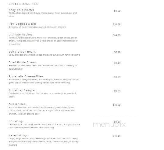 Pony Bar & Grill - Sheridan, WY menu_pic