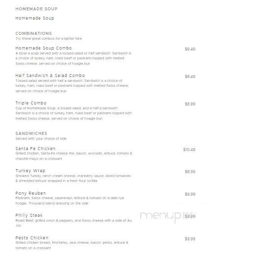 Pony Bar & Grill - Sheridan, WY menu_pic