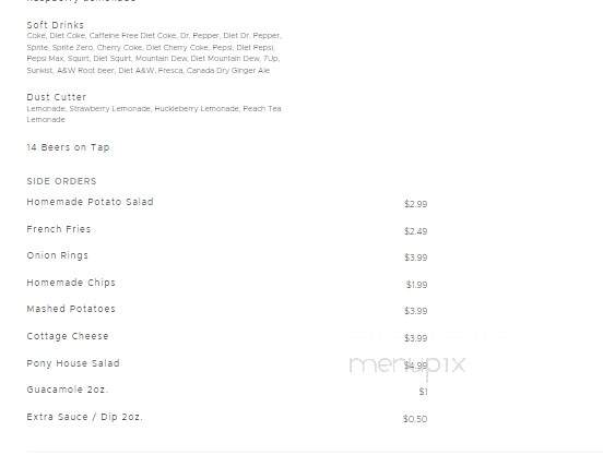 Pony Bar & Grill - Sheridan, WY menu_pic