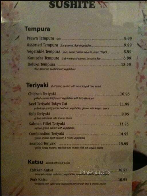 Sushi Te Japanese Restaurant - Mission, BC menu_pic