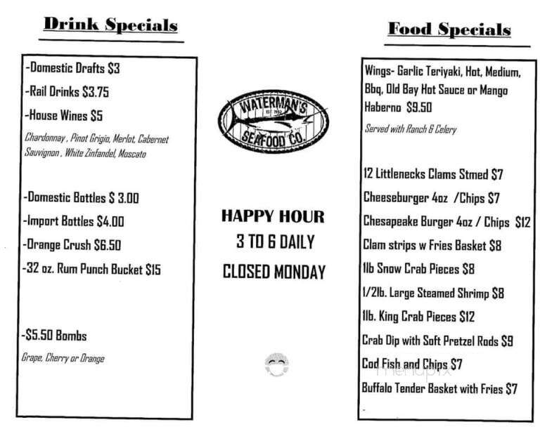 Waterman's Seafood Co - Ocean City, MD menu_pic