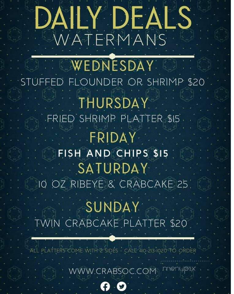 Waterman's Seafood Co - Ocean City, MD menu_pic
