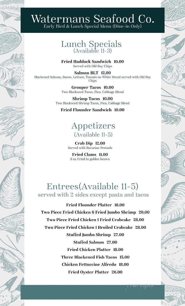 Waterman's Seafood Co - Ocean City, MD menu_pic