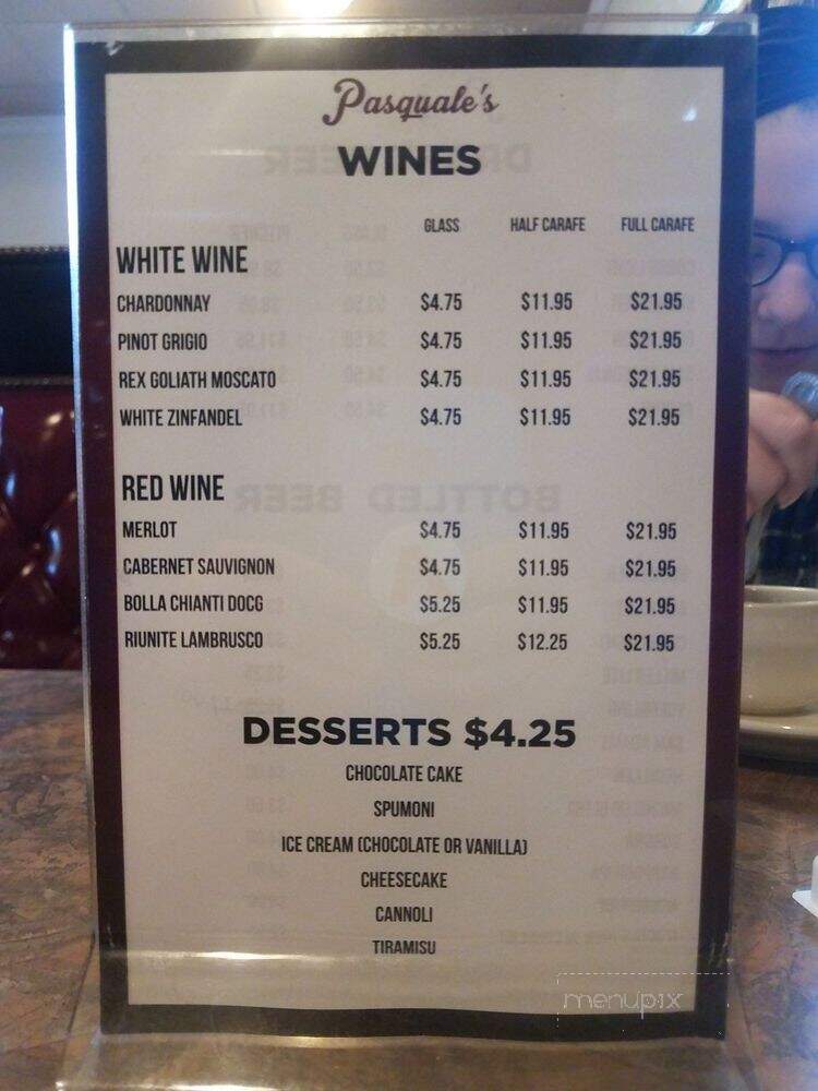 Pasquale's Italian Family Rest - Westfield, MA menu_pic