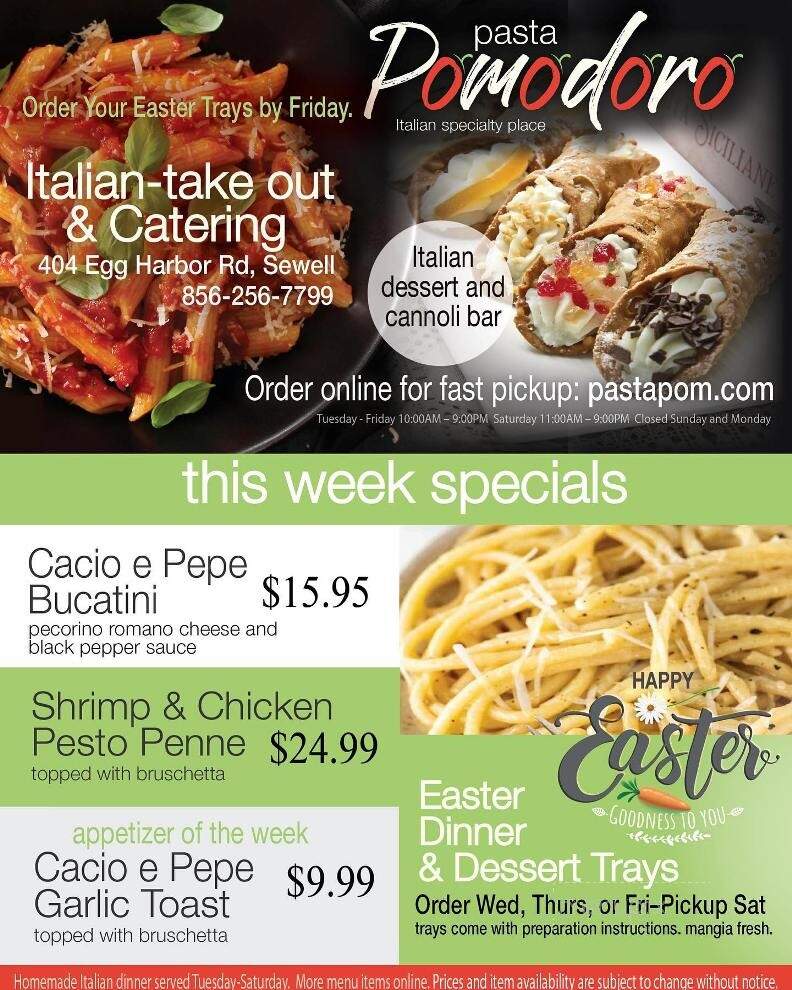 Pasta Pomodoro - Sewell, NJ menu_pic