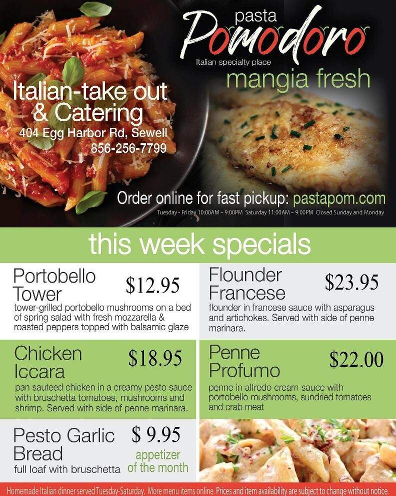 Pasta Pomodoro - Sewell, NJ menu_pic