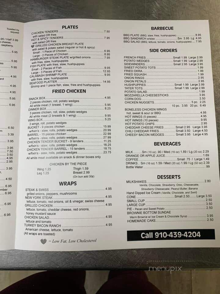 Burger Shack - Mount Gilead, NC menu_pic