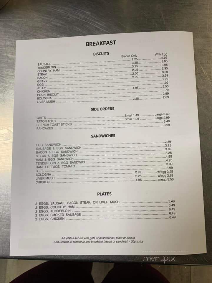 Burger Shack - Mount Gilead, NC menu_pic