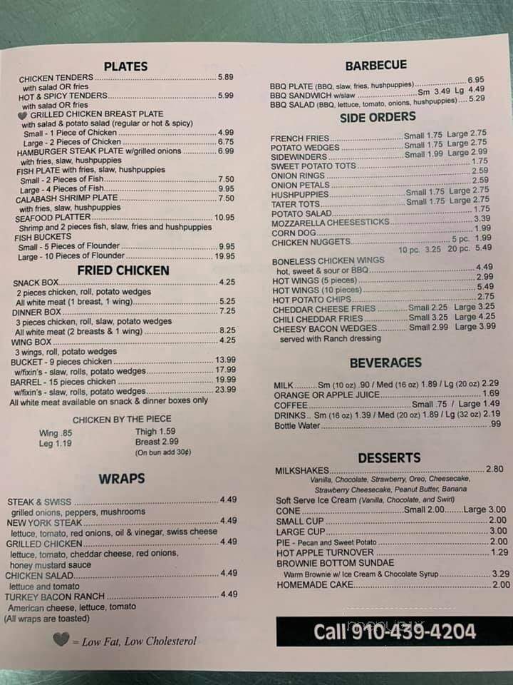 Burger Shack - Mount Gilead, NC menu_pic
