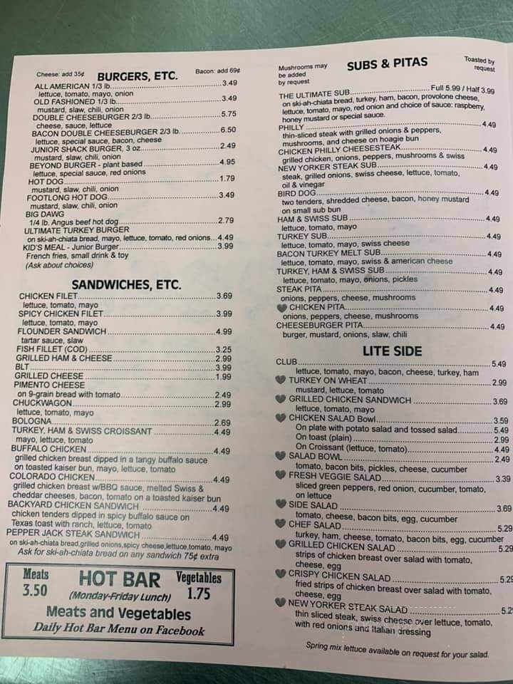 Burger Shack - Mount Gilead, NC menu_pic