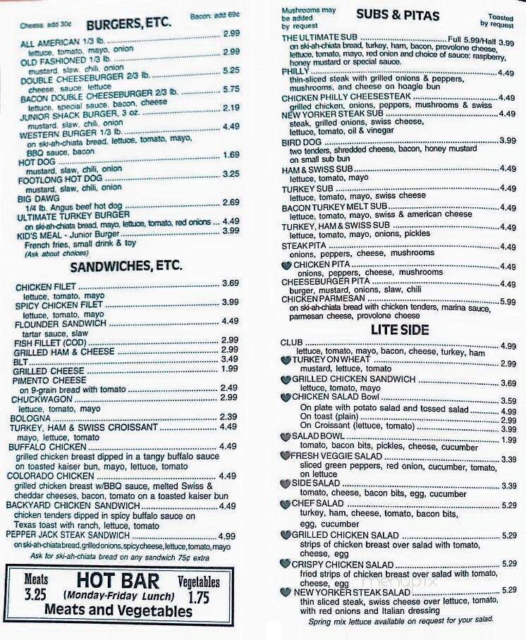 Burger Shack - Mount Gilead, NC menu_pic