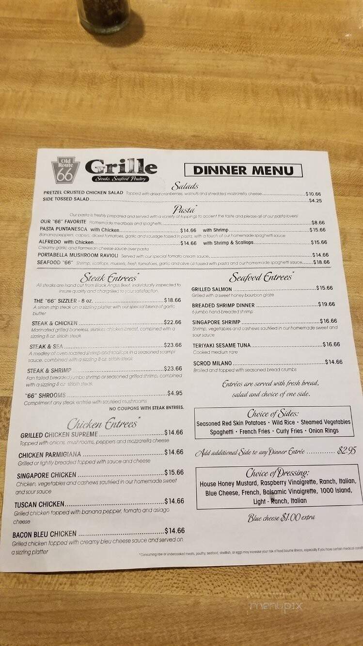 Old Route 66 Grille - Greensburg, PA menu_pic
