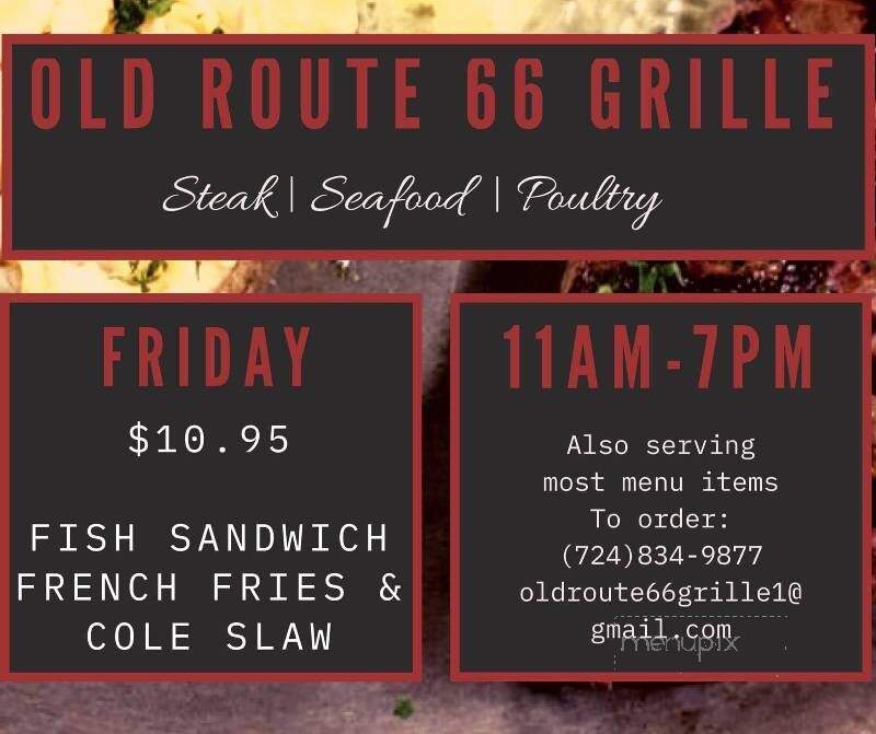 Old Route 66 Grille - Greensburg, PA menu_pic