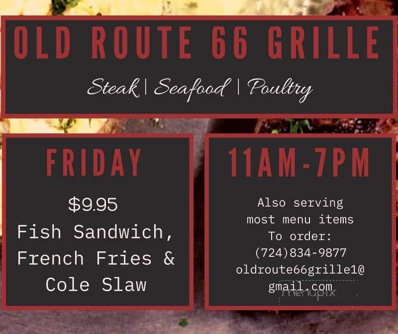 Old Route 66 Grille - Greensburg, PA menu_pic