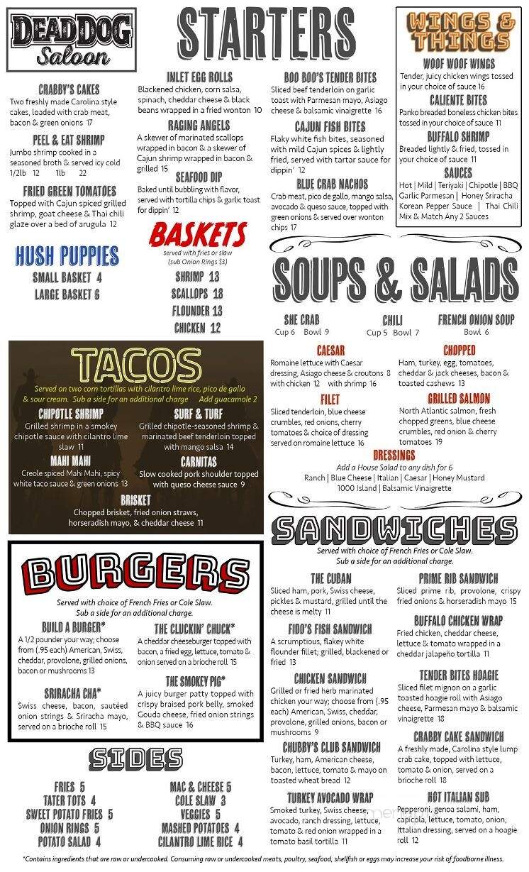 Dead Dog Saloon - Murrells Inlet, SC menu_pic