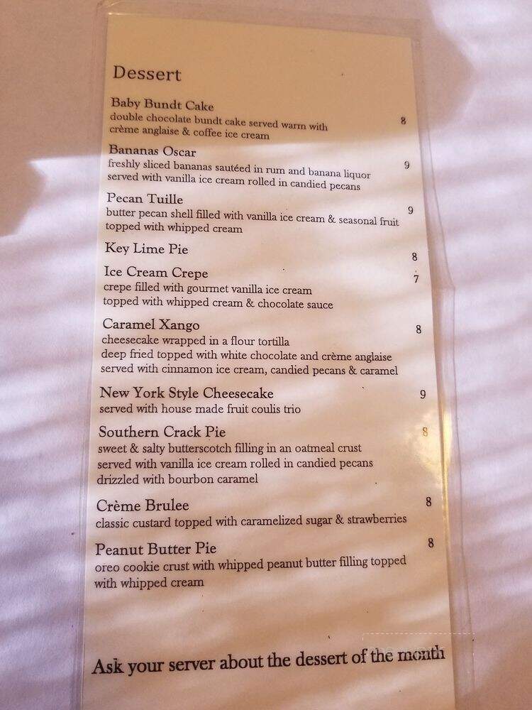 Oscar's Place - Summerville, SC menu_pic
