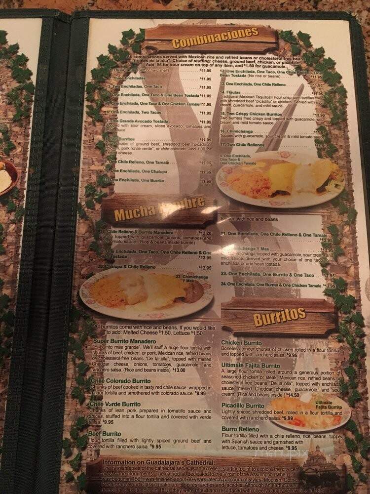 Guadalajara Mexican Restraunt - Pierre, SD menu_pic