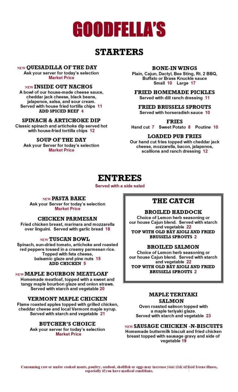 Good Fella's - Danville, VT menu_pic
