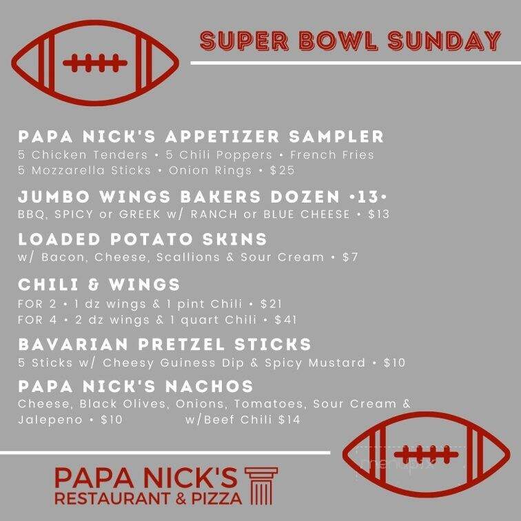 Papa Nick's Family Restaurant - Hinesburg, VT menu_pic
