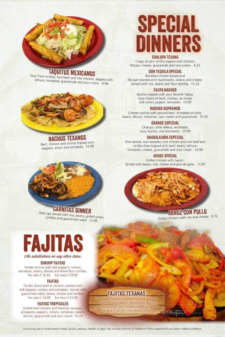 Don Tequila - Lexington, VA menu_pic