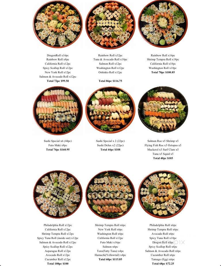 Tachibana Japanese Restaurant - McLean, VA menu_pic