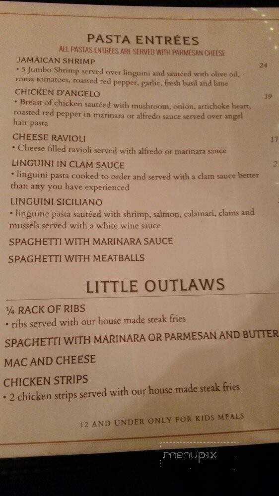 Outlaw Restaurant - Ouray, CO menu_pic