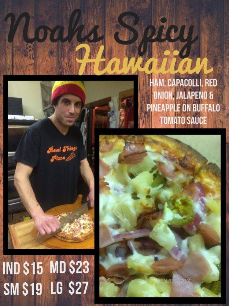 Real Things Pizza - Naramata, BC menu_pic